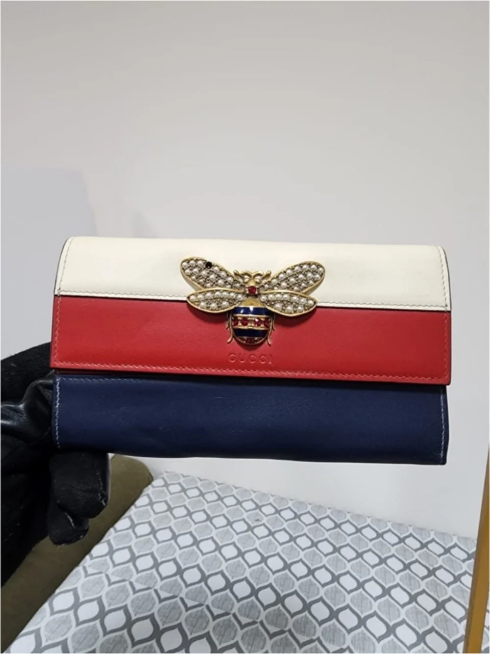 Authentic GUCCI Calfskin Queen Margaret Chain Wallet Multicolor - Picture 15 of 16